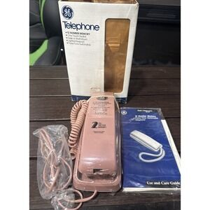 Vintage GE General Electric Rose Pink Trimline Wall Phone Model 2-9211‎